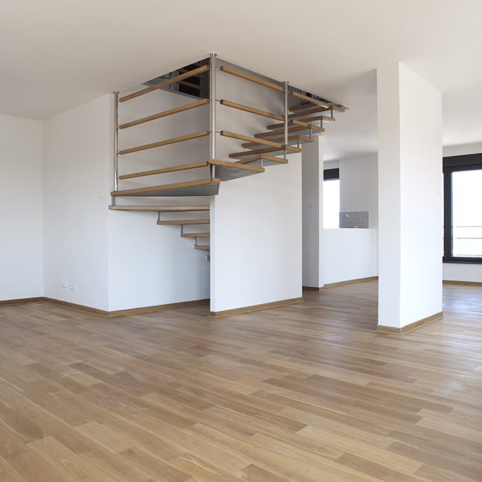 staircase and white wall fairfield oh